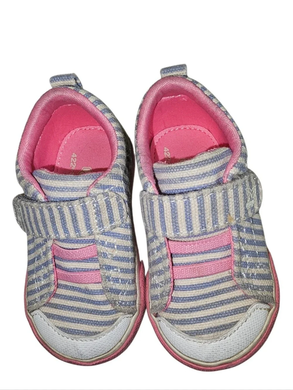 See Kai Run Kids Pink & Blue Striped Slip-On Sandal Sneakers